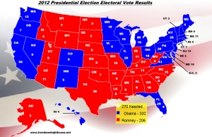 The 2012 Electoral Map ResultsPhoto Courtesy of freedomslighthouse.net